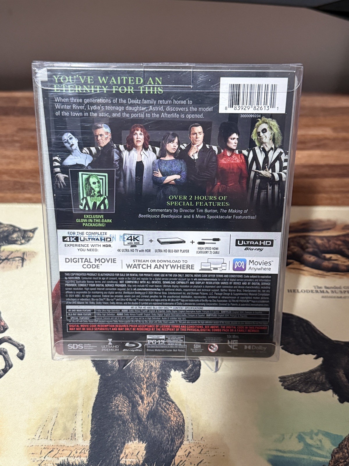 BEETLEJUICE BEETLEJUICE 4K ULTRA HD BLU-RAY DIGITAL STEELBOOK GLOW IN THE DARK