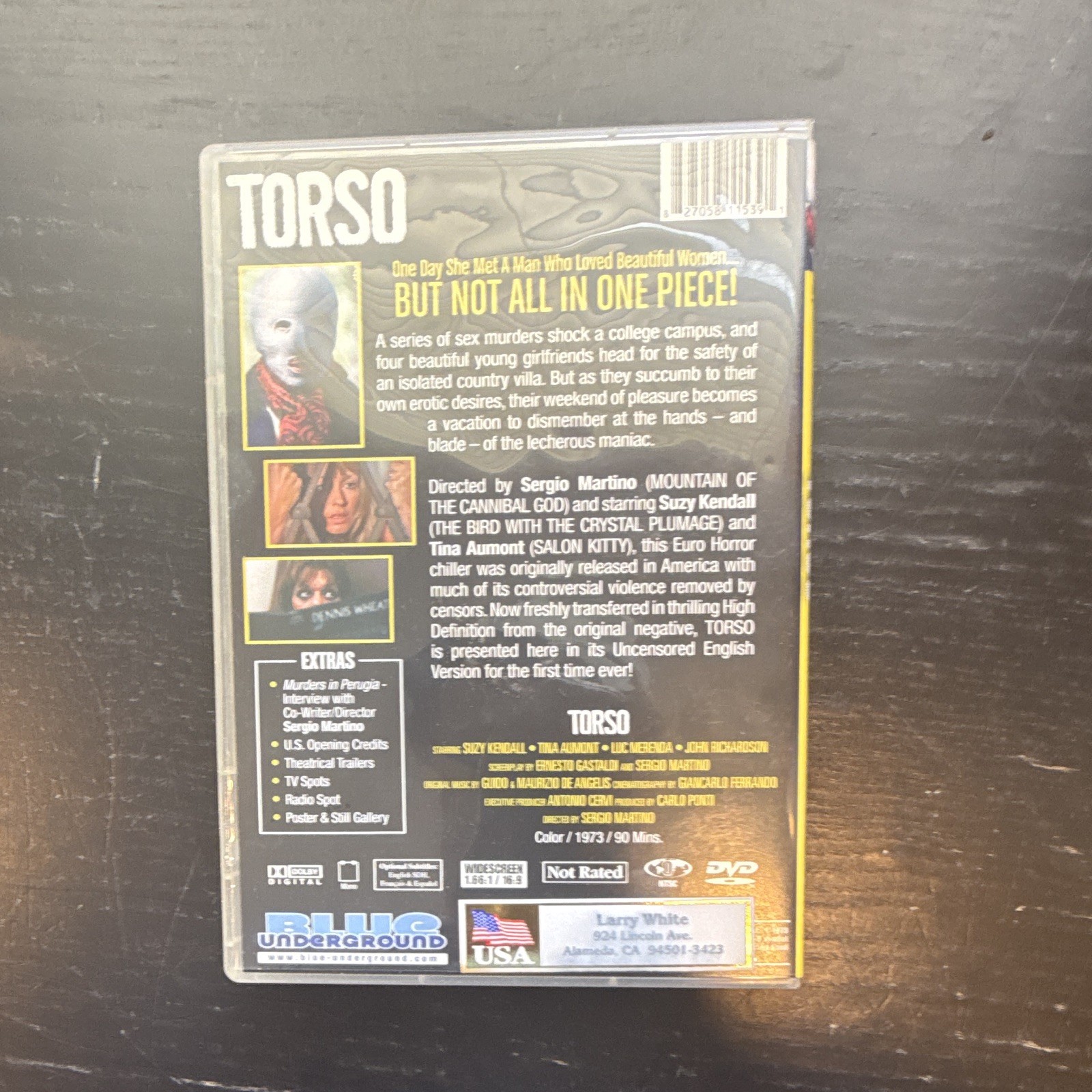 Blue Underground Torso DVD 1973 Sergio Martino Suzy Kendall NR Widescreen 90m