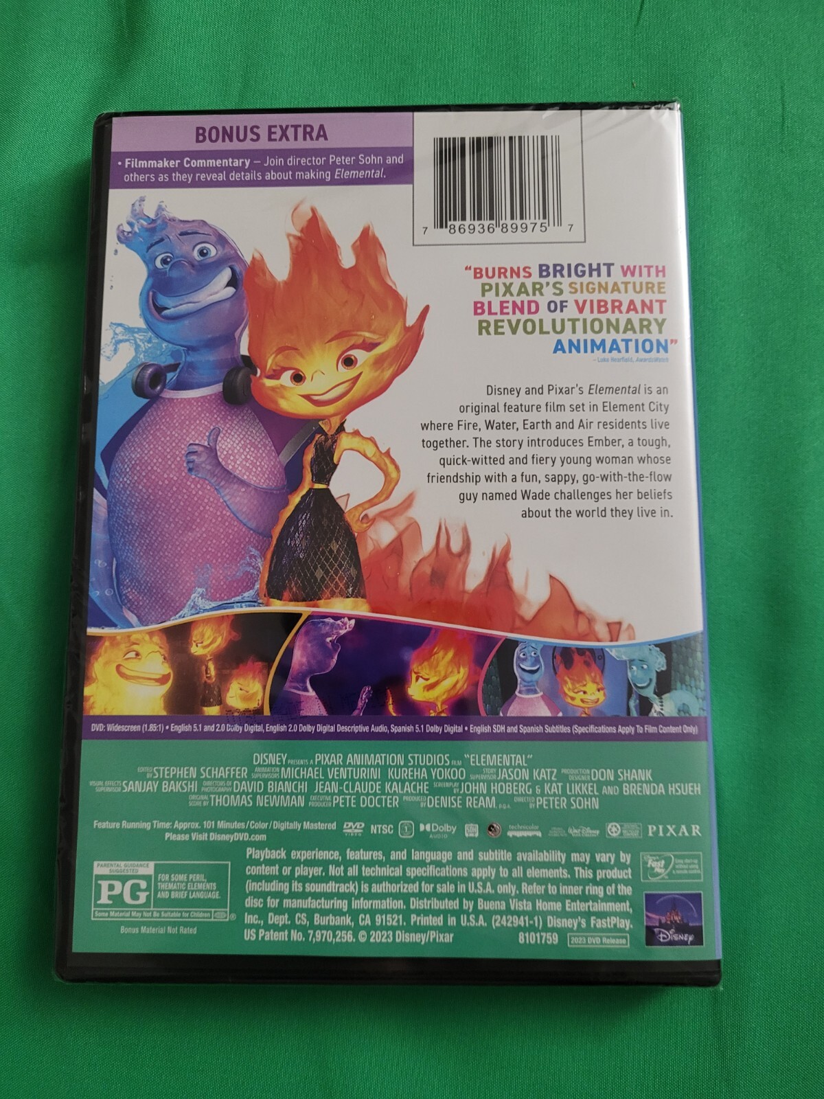 Disney Pixar Elemental DVD 2023 w/Set of 4 Double Sided 27×40 Character Posters