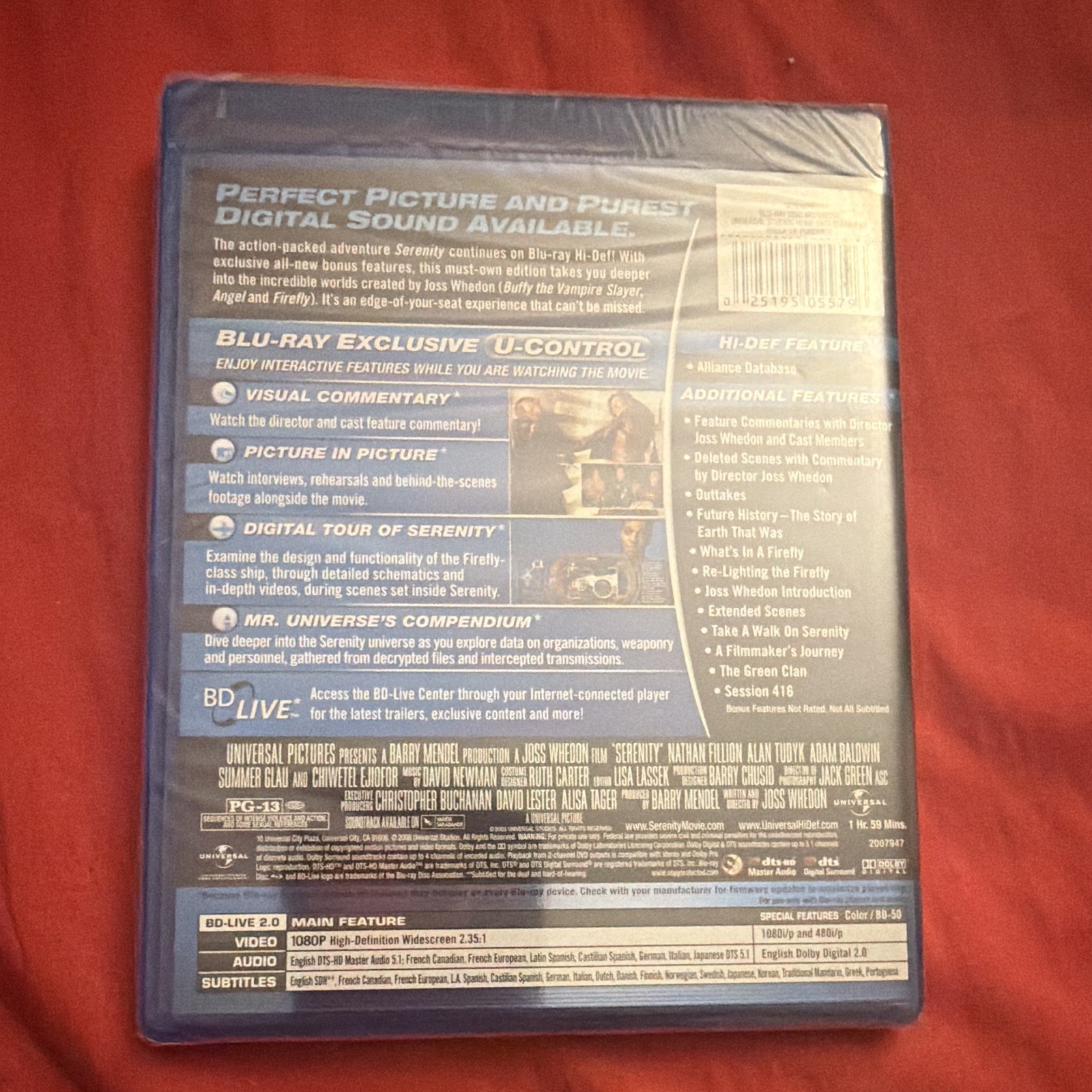 Universal Serenity Blu-ray PG-13 2006 Joss Whedon Fillion 119 min 1080p