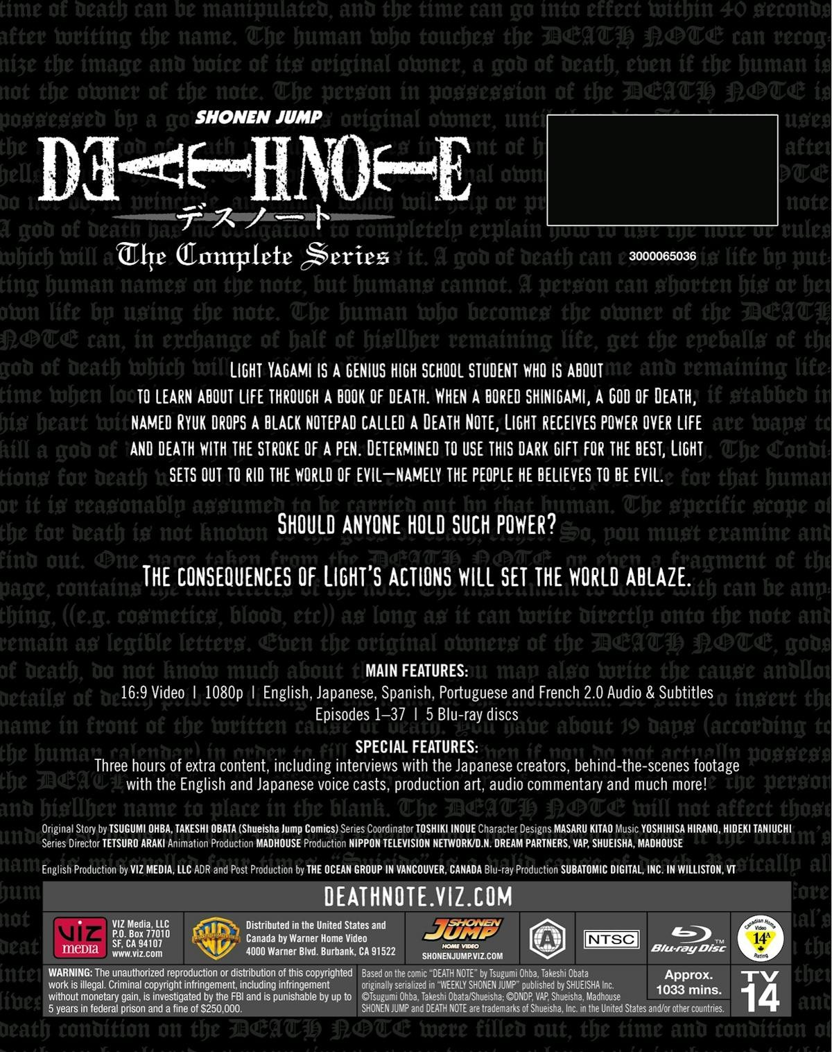 Death Note Complete Series Blu-ray Mamoru Miyano NEW