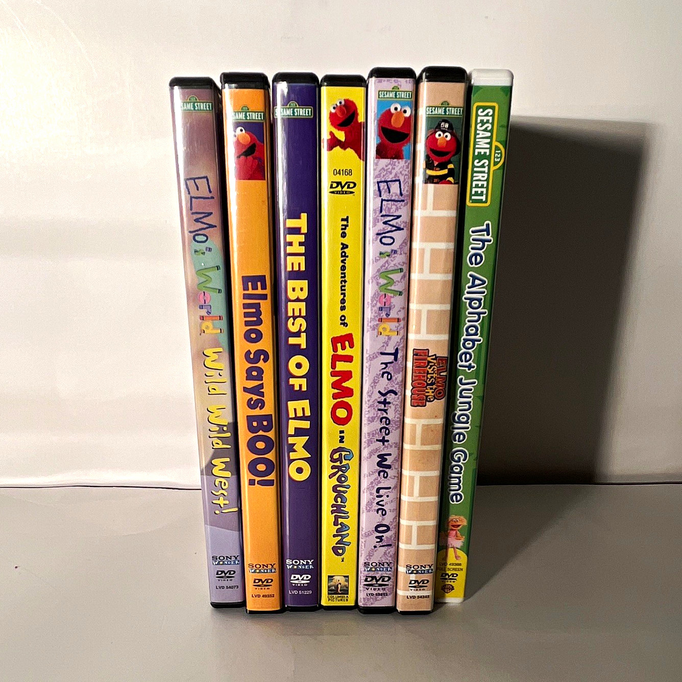 Sesame Street Elmo DVD Lot (7) Firehouse, Alphabet Jungle, Boo, Best, Grouchland