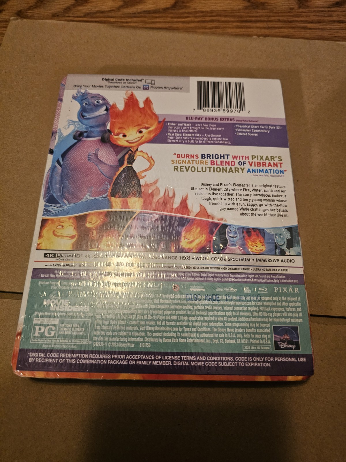 Elemental 4k BluRay Disney animated family Ultimate Lenticular Edition Excl. MM