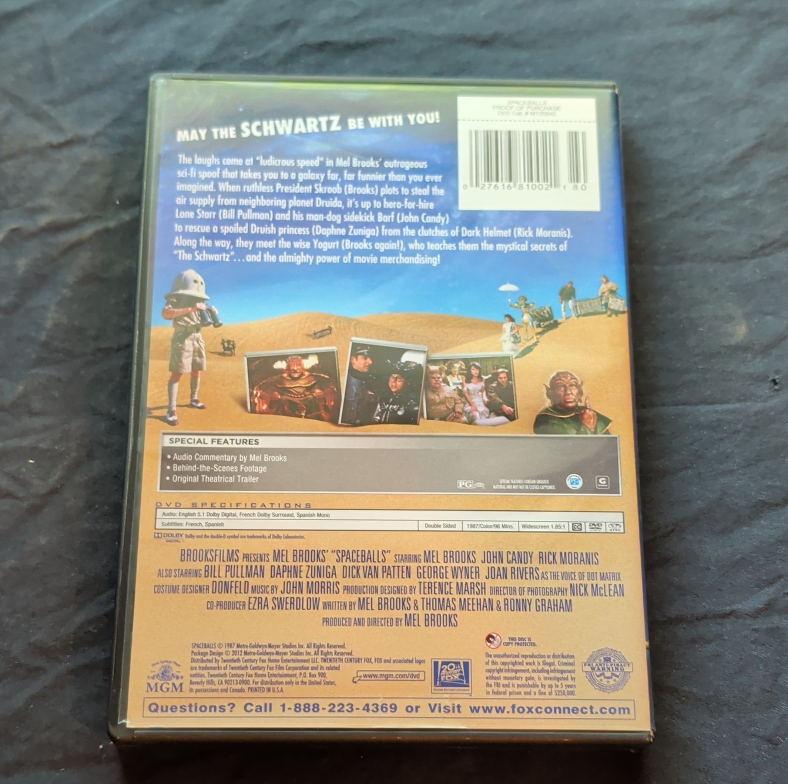 Authentic MGM Home Entertainment Spaceballs DVD Widescreen Comedy PG