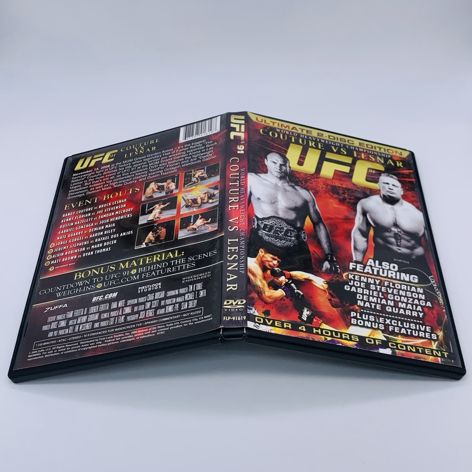 UFC 91: Couture vs. Lesnar DVD with Insert 2008 2-Disc Set Over 4 Hrs of Content