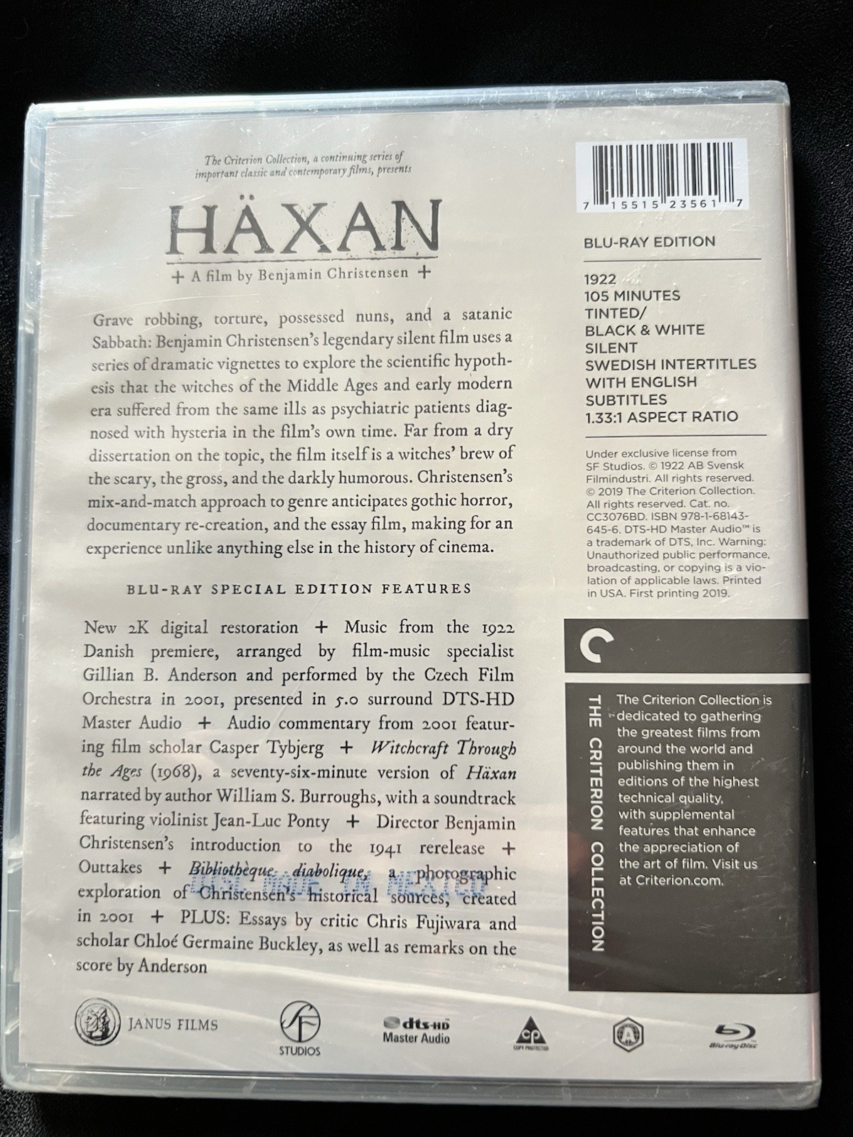 Häxan (Criterion Collection Blu-ray, 1922) BRAND NEW SEALED