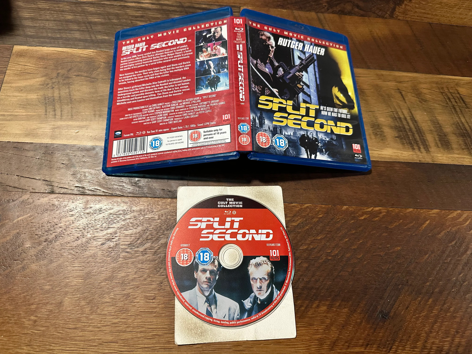 Split Second Blu ray-101 Films-Rutger Hauer-Cult Movie Collection-Region B