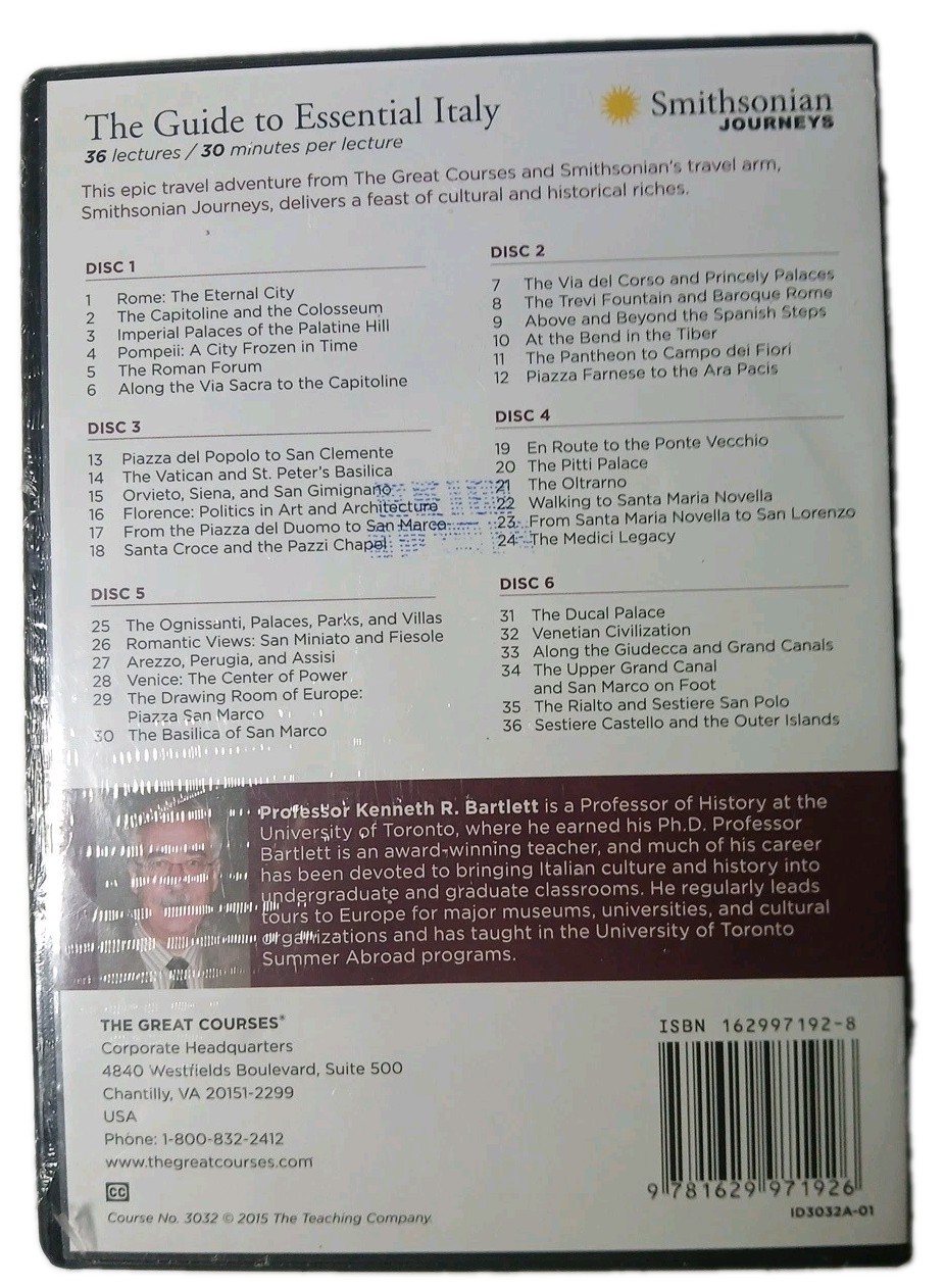 The Guide To Essential Italy Prof Kenneth R. Bartlett DVD Book Set 2015 6-Disc