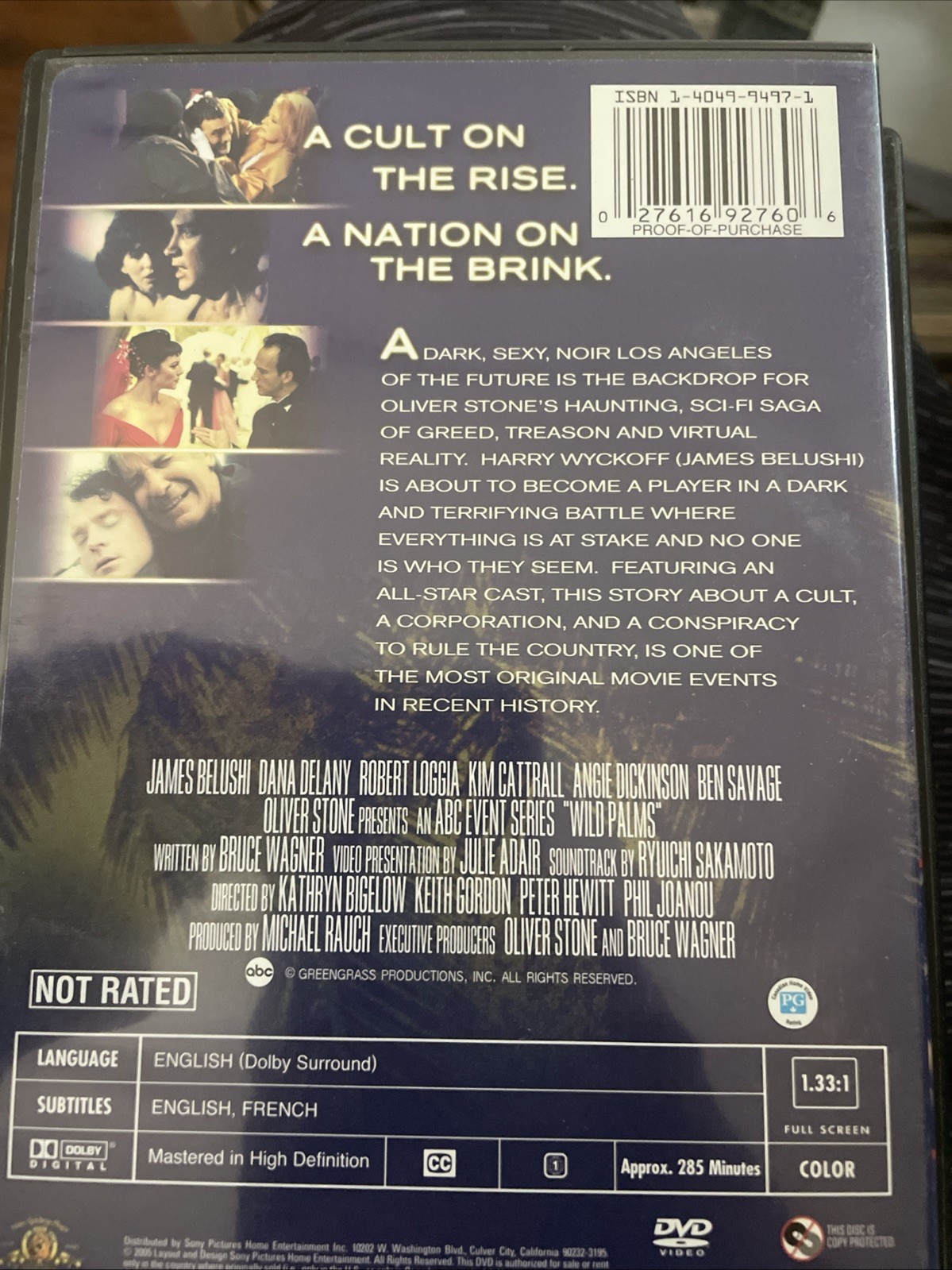 Wild Palms (DVD 2005 2-Disc ) RARE JAMES BELUSHI 1993 CRIME TV MINI SERIES OOP
