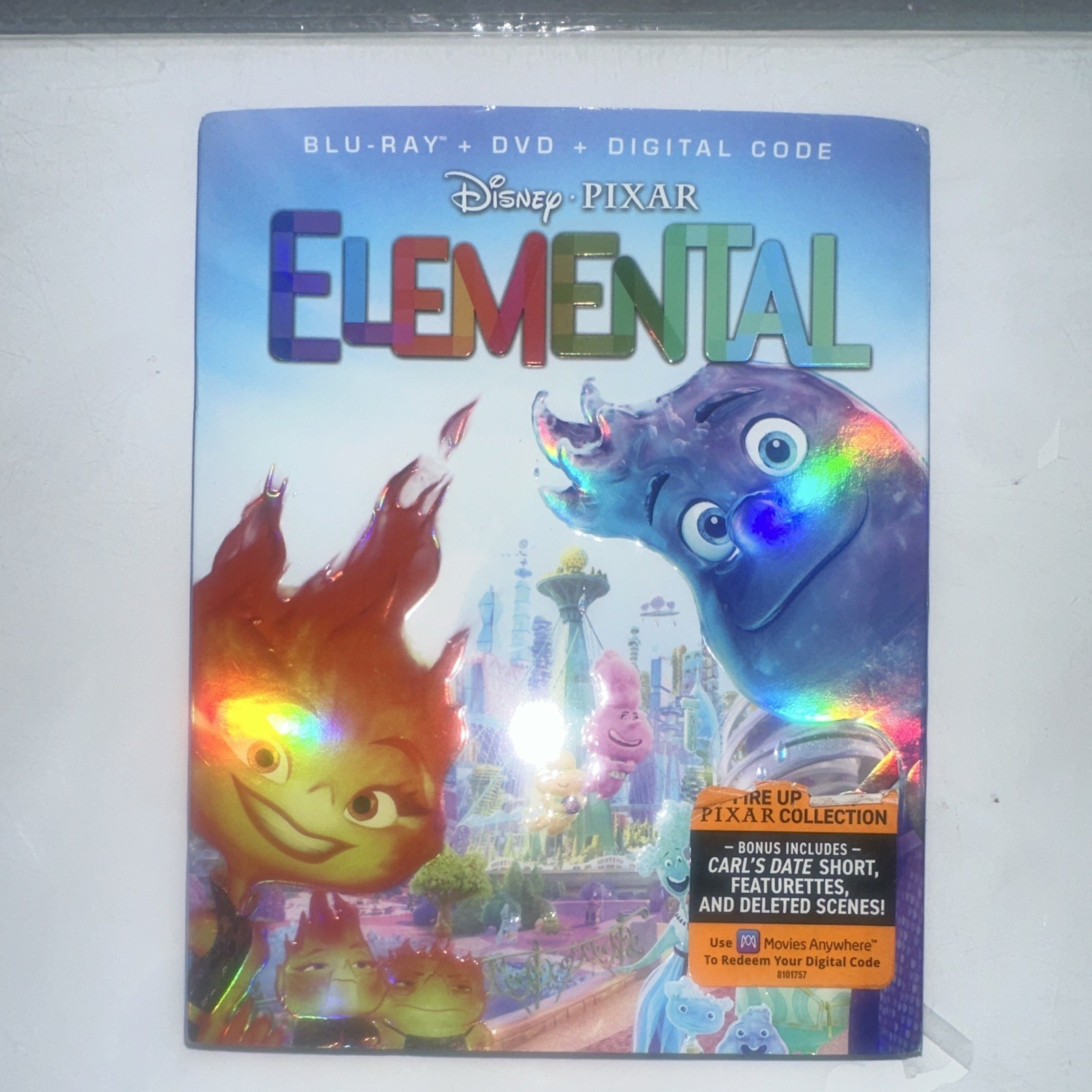 Disney Pixar Elemental Blu-ray + DVD + Digital Code Slipcover, PG, Commentary