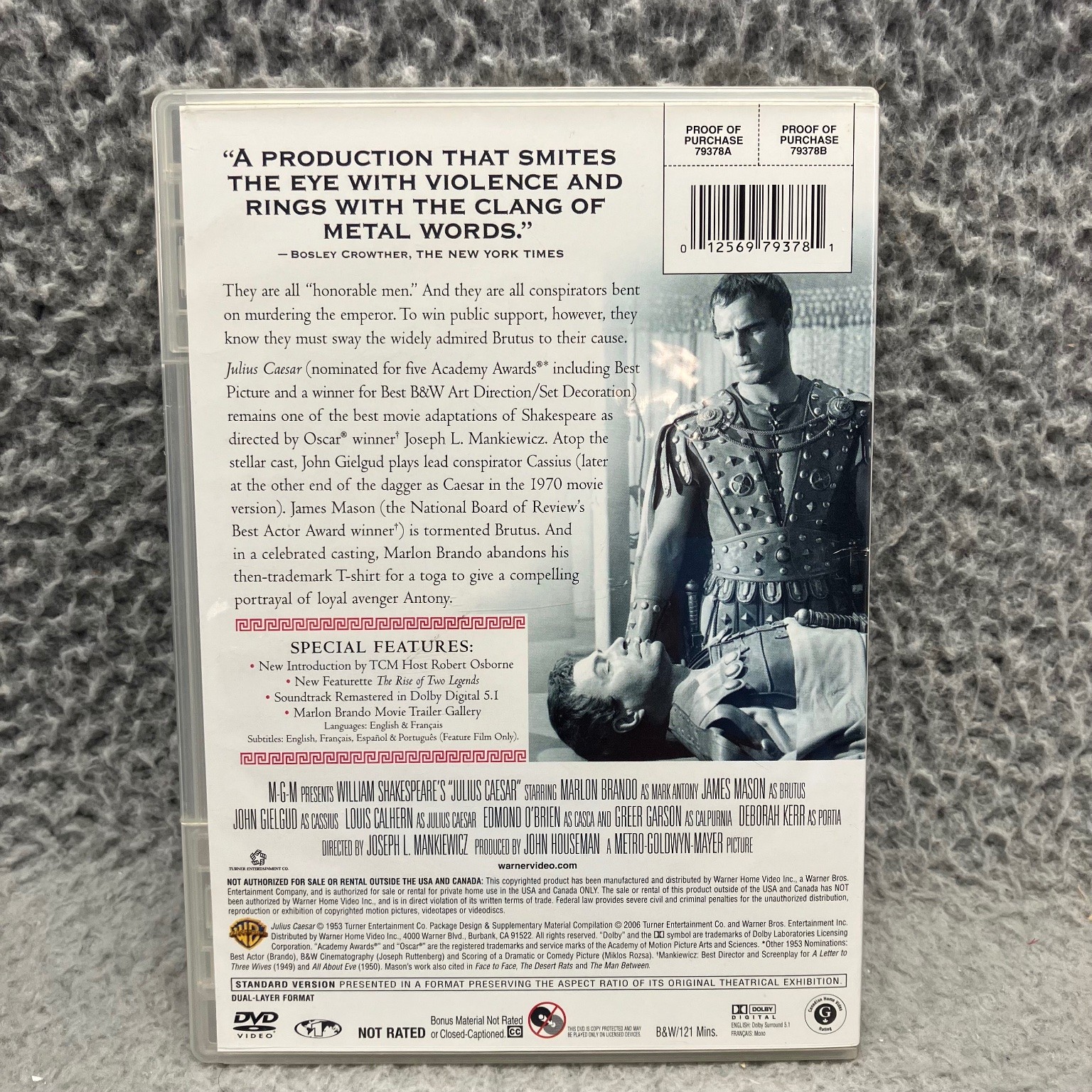 Julius Caesar DVD 1953 Marlon Brando James Mason Joseph L. Mankiewicz MGM
