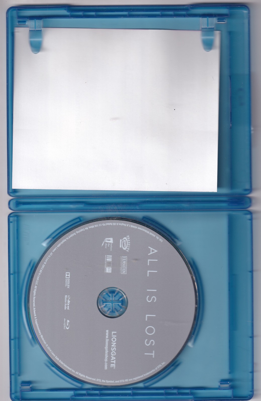 All Is Lost – 2013 – Bluray – Robert Redford – By ‎ J. C. Chandor