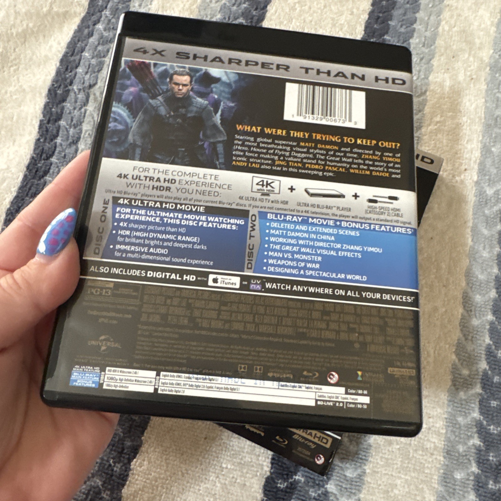 The Great Wall (4K Ultra HD + Blu-ray, 2017) W/Slipcover RARE OOP!! VG***
