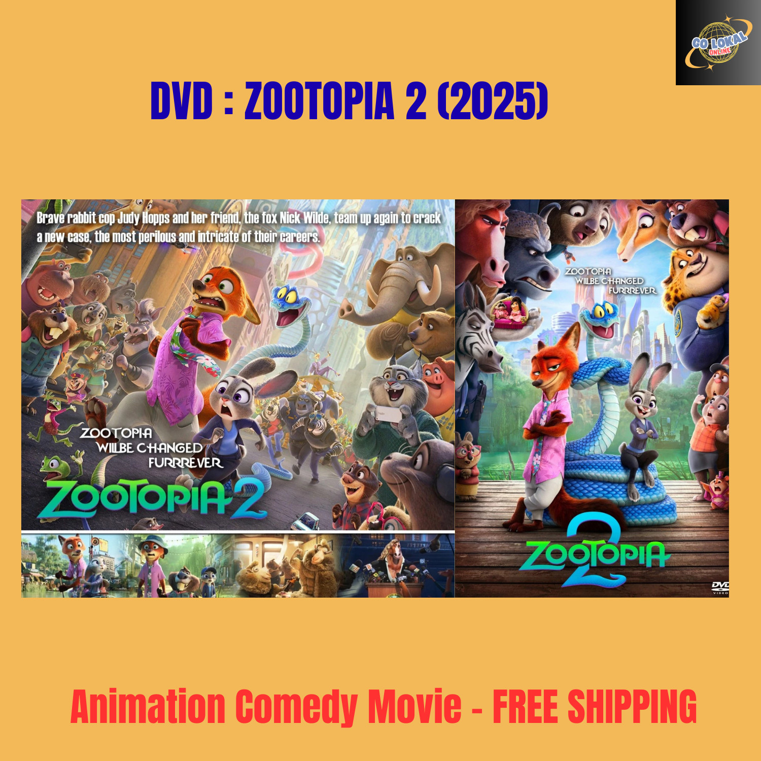 DVD Zootopia 2 (2025) | Animated Adventure Comedy | FULL HD Audio | FREE SHIP