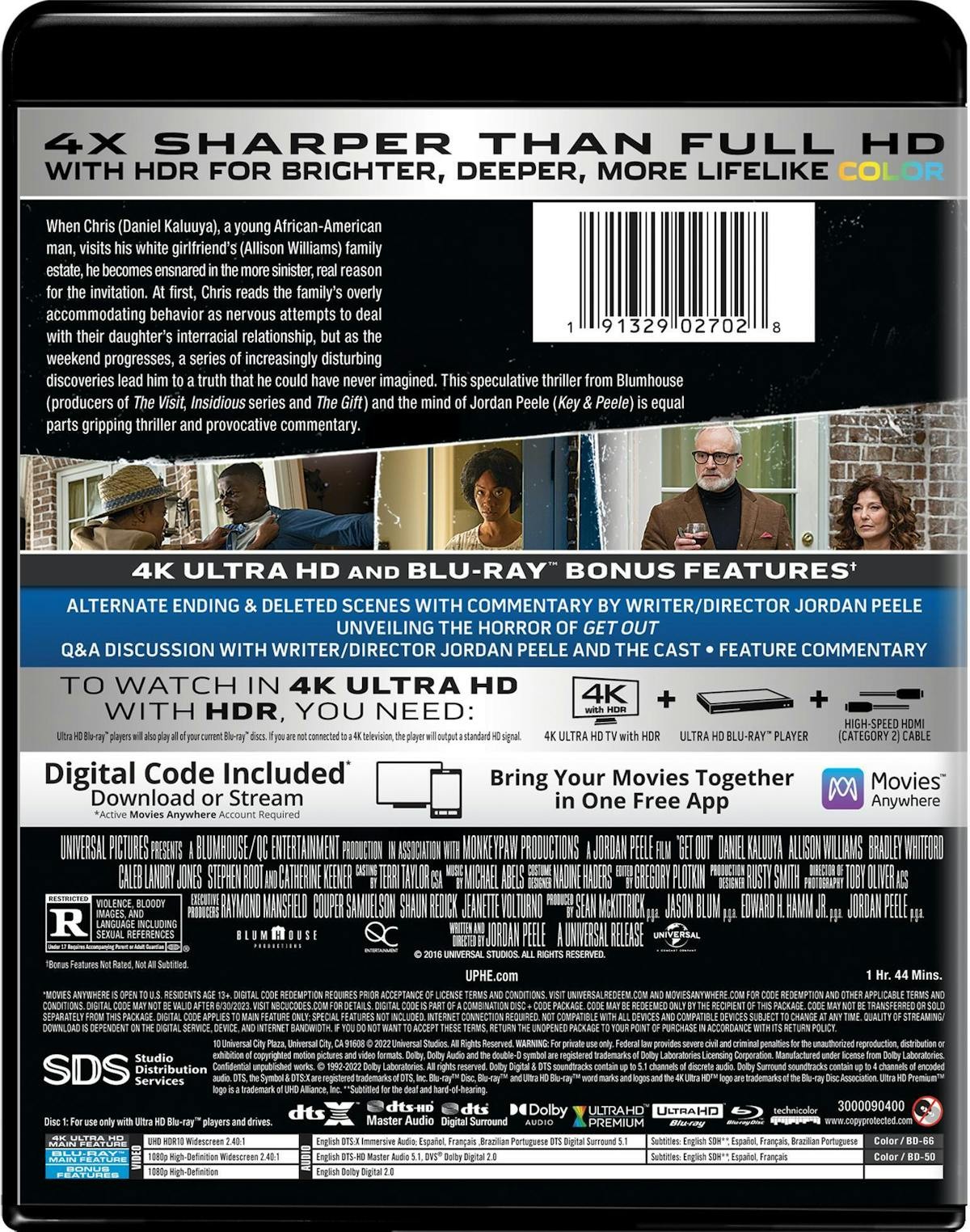 Get Out 4K UHD Blu-ray Allison Williams NEW