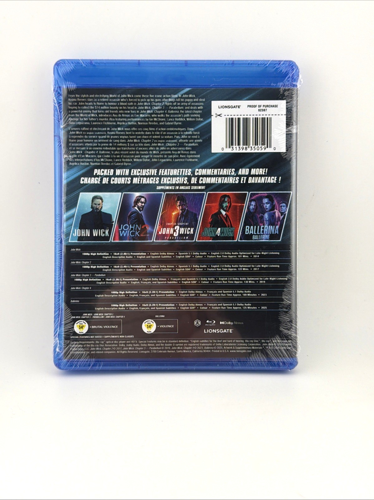 John Wick 5-Film Collection (Blu-ray) Brand New