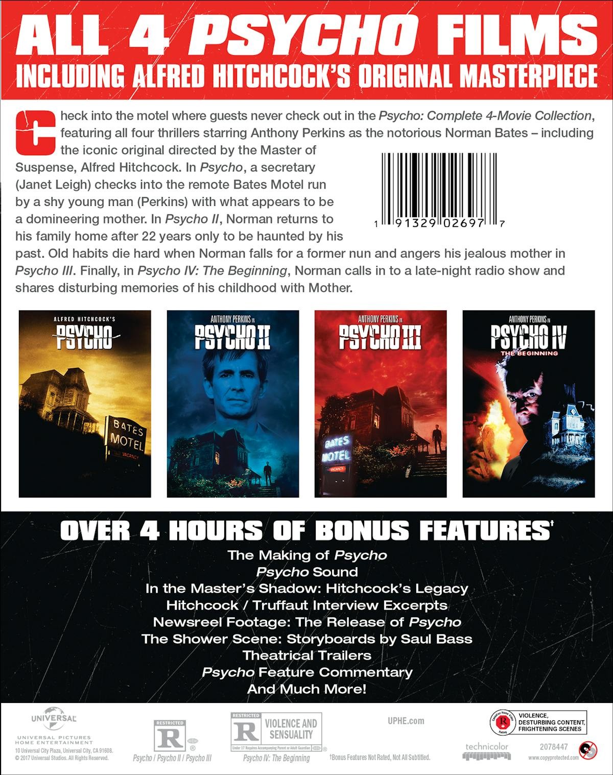 The Psycho Collection Blu-ray Anthony Perkins NEW