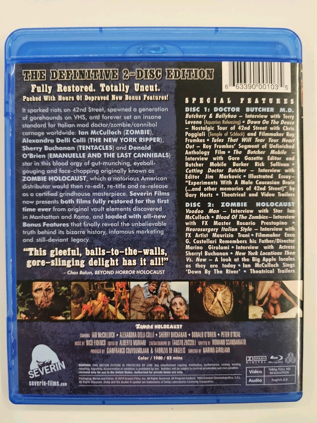 Zombi Holocaust & Dr. Butcher M.D. (Blu-ray) Severin Gore Italian Horror Fulci