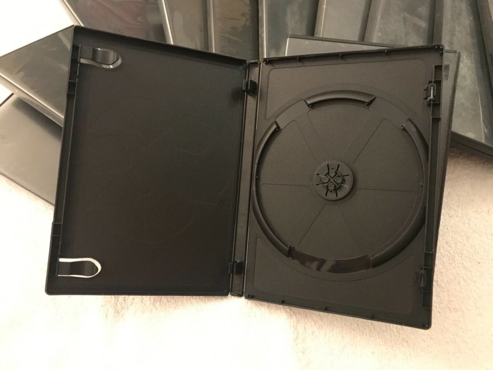 Lot 12 Empty Blank Standard Size Black DVD Replacement Case w/Clear Sleeve
