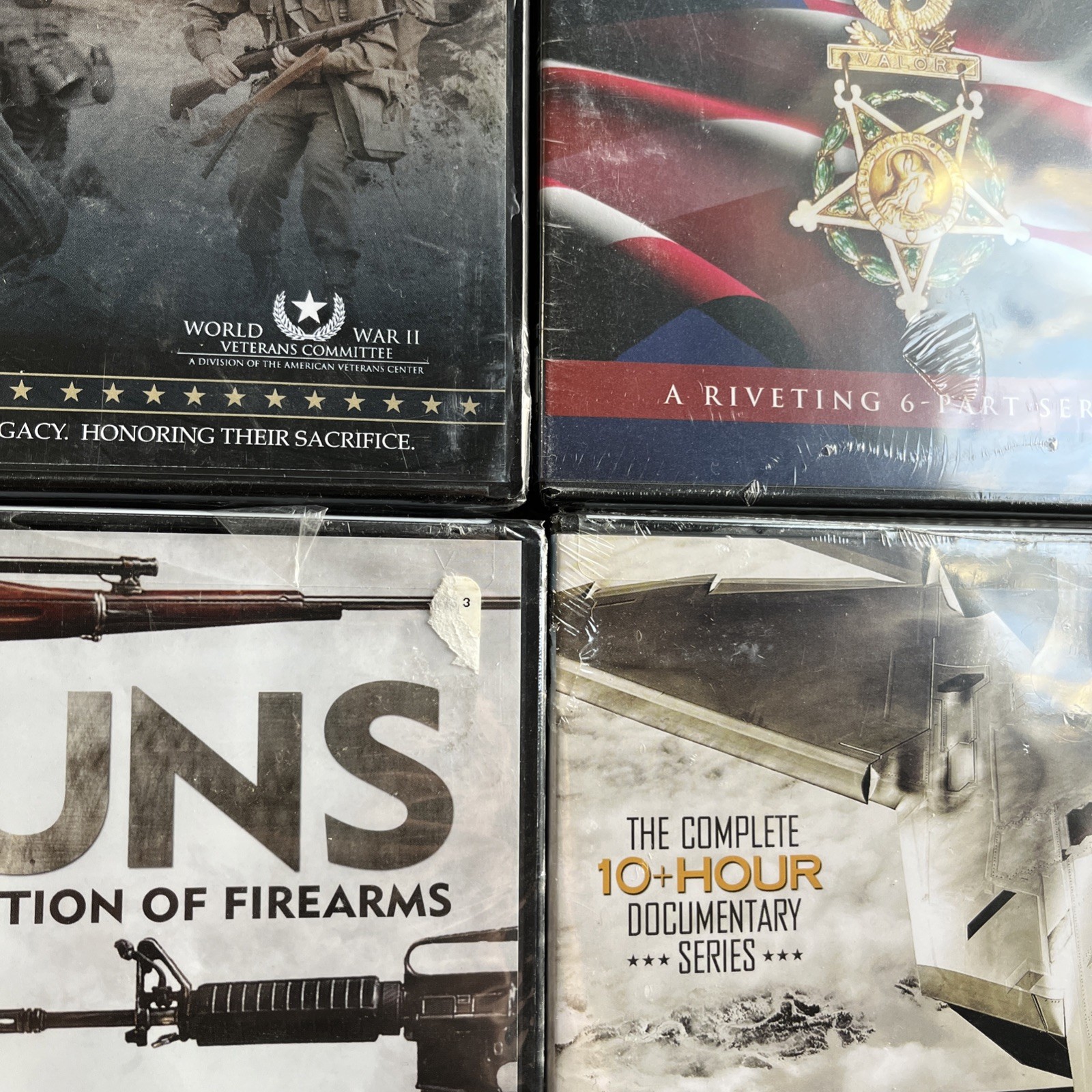 Amazing War Machines + Uncommon Valor + Guns + Medal Honor DVD Lot NEW w Fraying