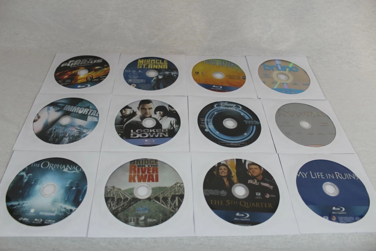 Bulk Blu Ray Lot of 50 DISC ONLY Movies, Childrens, Horror, Action Mixed Lot