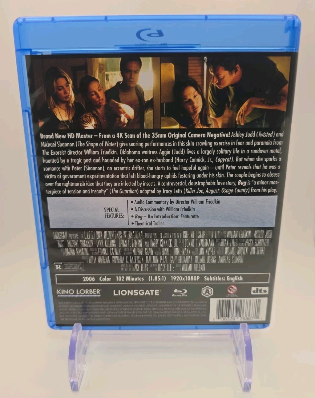 Bug (2006) Blu-ray With Slipcover ~ Kino Lorber ~ Ashley Judd, Harry Connick Jr
