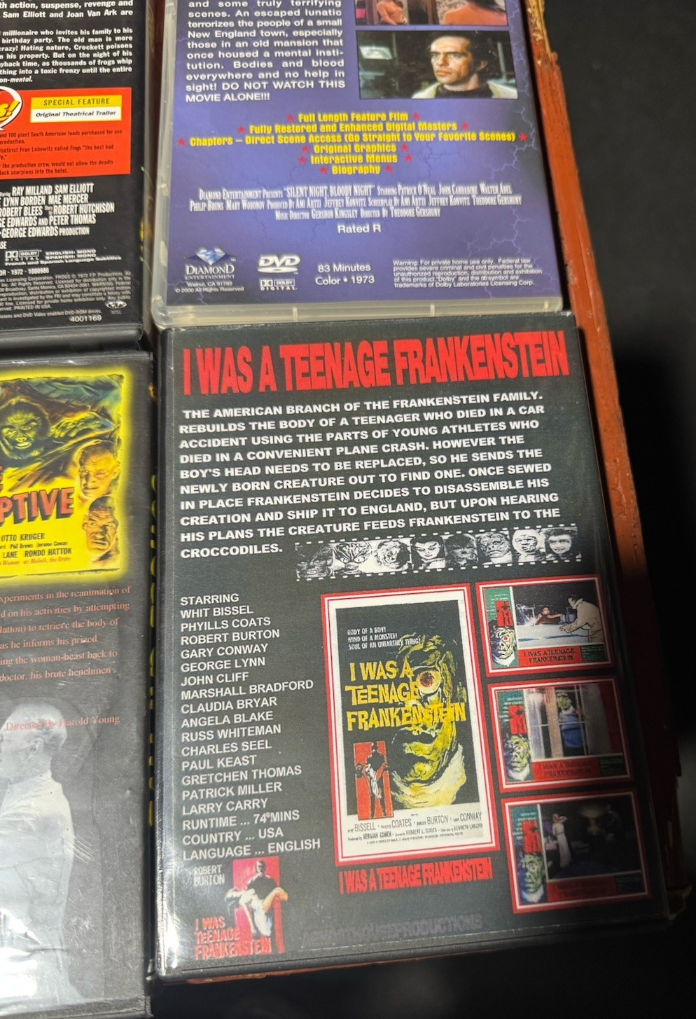 Classic Horror DVD Lot 6 Bela Lugosi Hammer Frogs Frankenstein Vampire