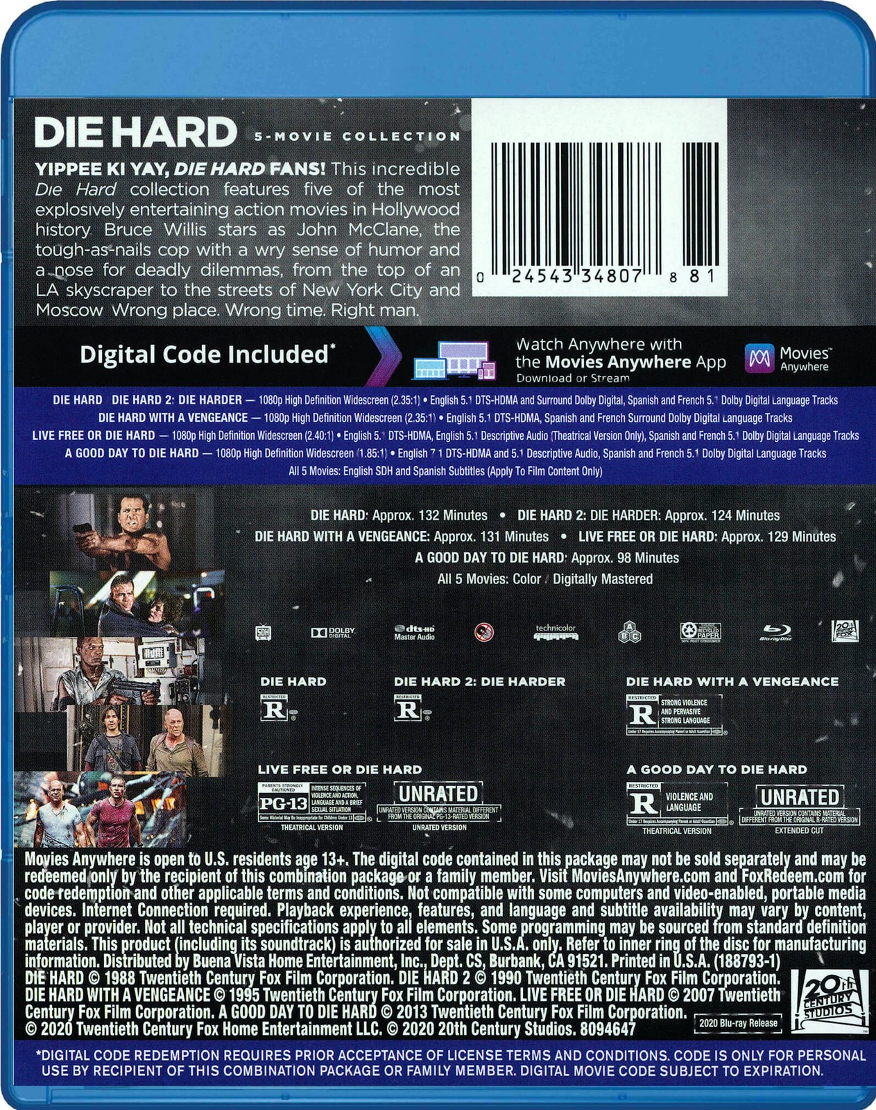 Die Hard 5-Movie Collection (Blu-ray + Digital) NEW