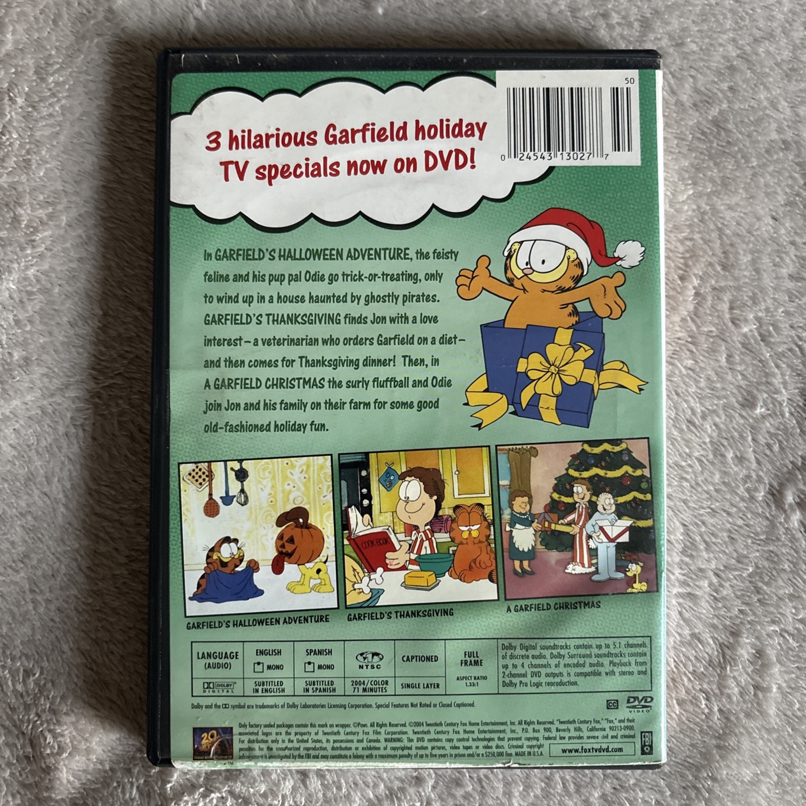 Garfield Holiday Celebrations DVD ABC Specials Cartoon Christmas Halloween 80’s