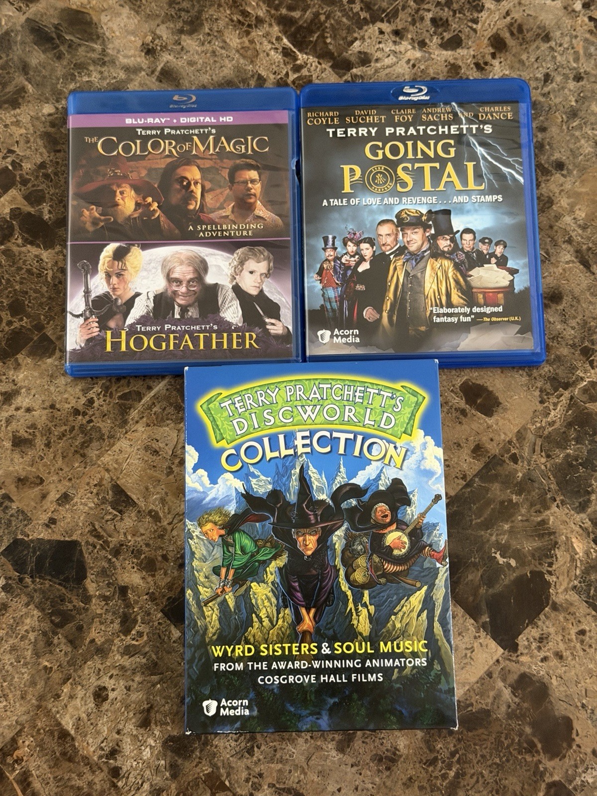 Discworld Pratchett Color Of Magic Hogfather Soul Music Going Postal Blu Ray Dvd