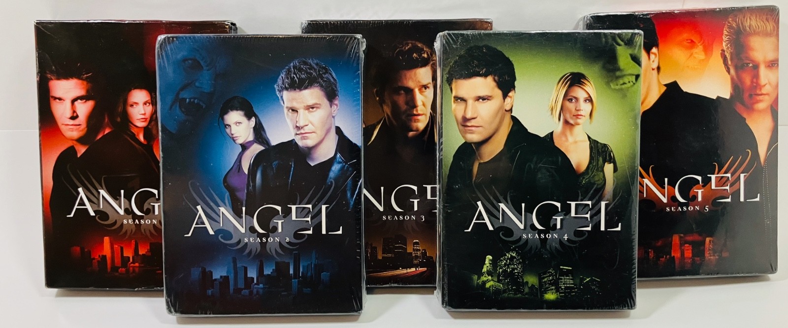 Angel: The Complete Series – 5 Seasons, 5 DVD Sets (4 New, 1 Opened)