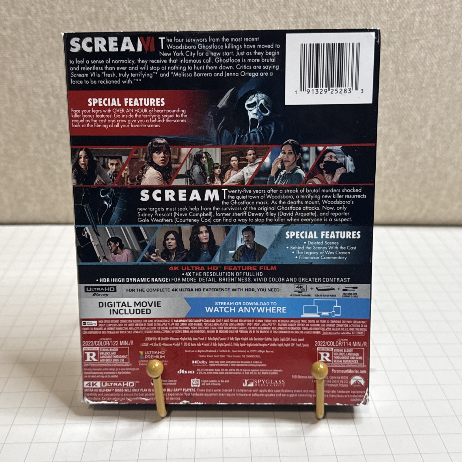 Scream VI + Scream (2022) 2-Movies. (4KUHD) w/slipcover. Preowned. NO Digital.