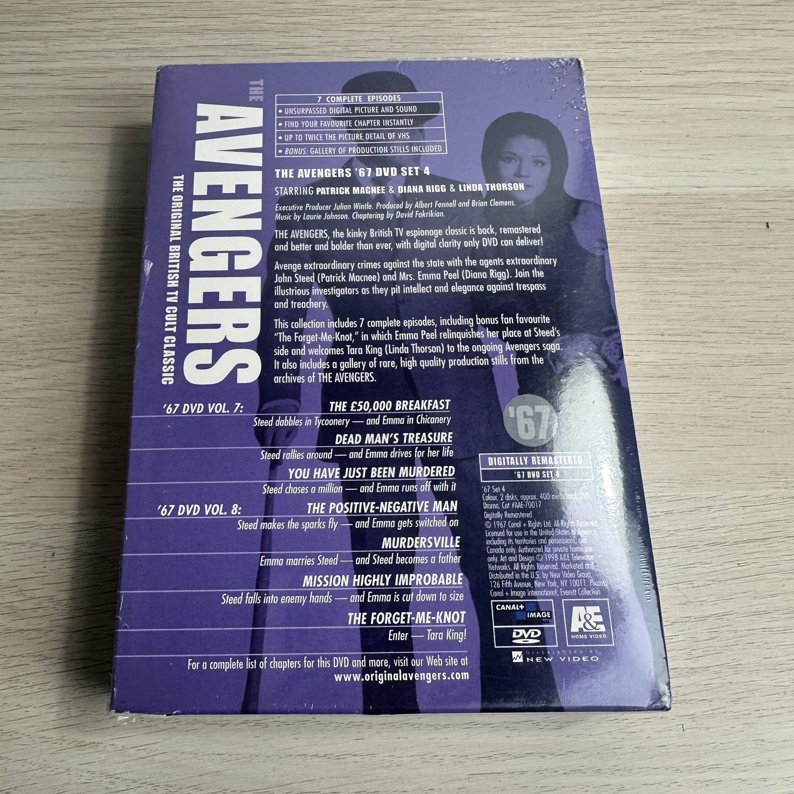 The Avengers: the ’67 Collection ~ Set 4 (DVD, 1998, A&E Home Video) NEW SEALED