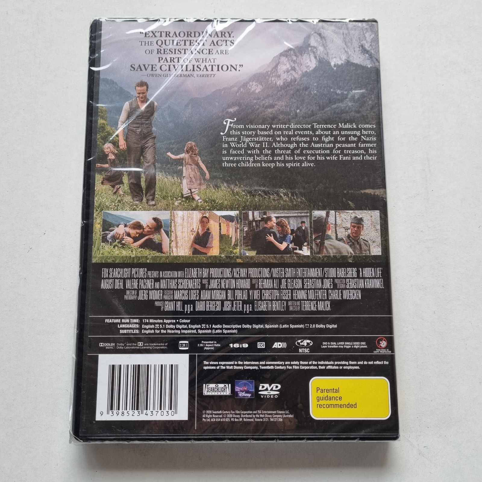 A Hidden Life (DVD, 2019) NTSC Region 4 (Terrence Malick) BRAND NEW / SEALED