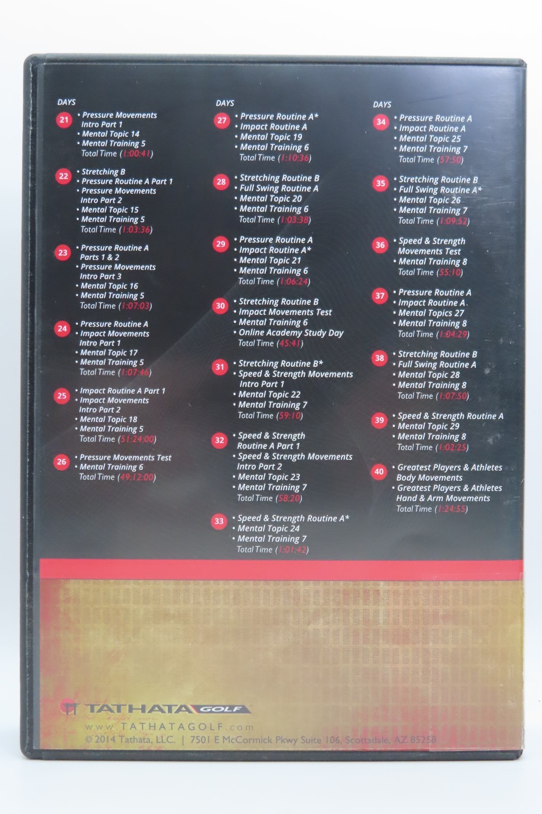 Like New – Tathata Golf 60 Day Training Program DVD Box Set 01-60 30 Discs