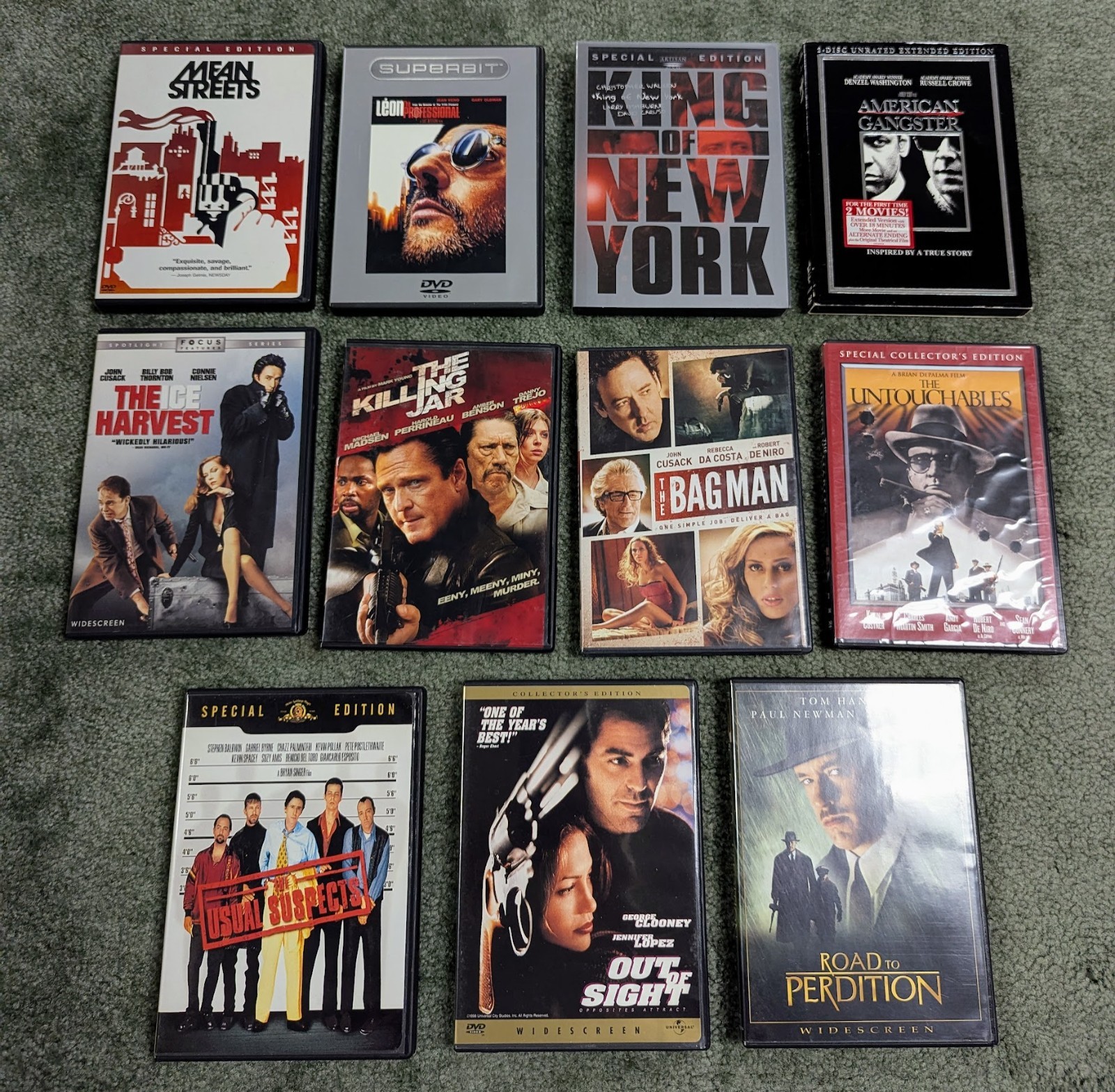 Lot (13) GANGSTER Movies: DVD Untouchables KING OF NEW YORK Leon MEAN STREETS +9