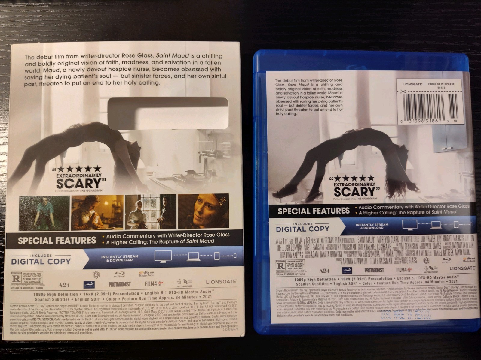 Lionsgate Saint Maud Blu-ray + no Digital w/ Slipcover Horror R (2021) 84 min