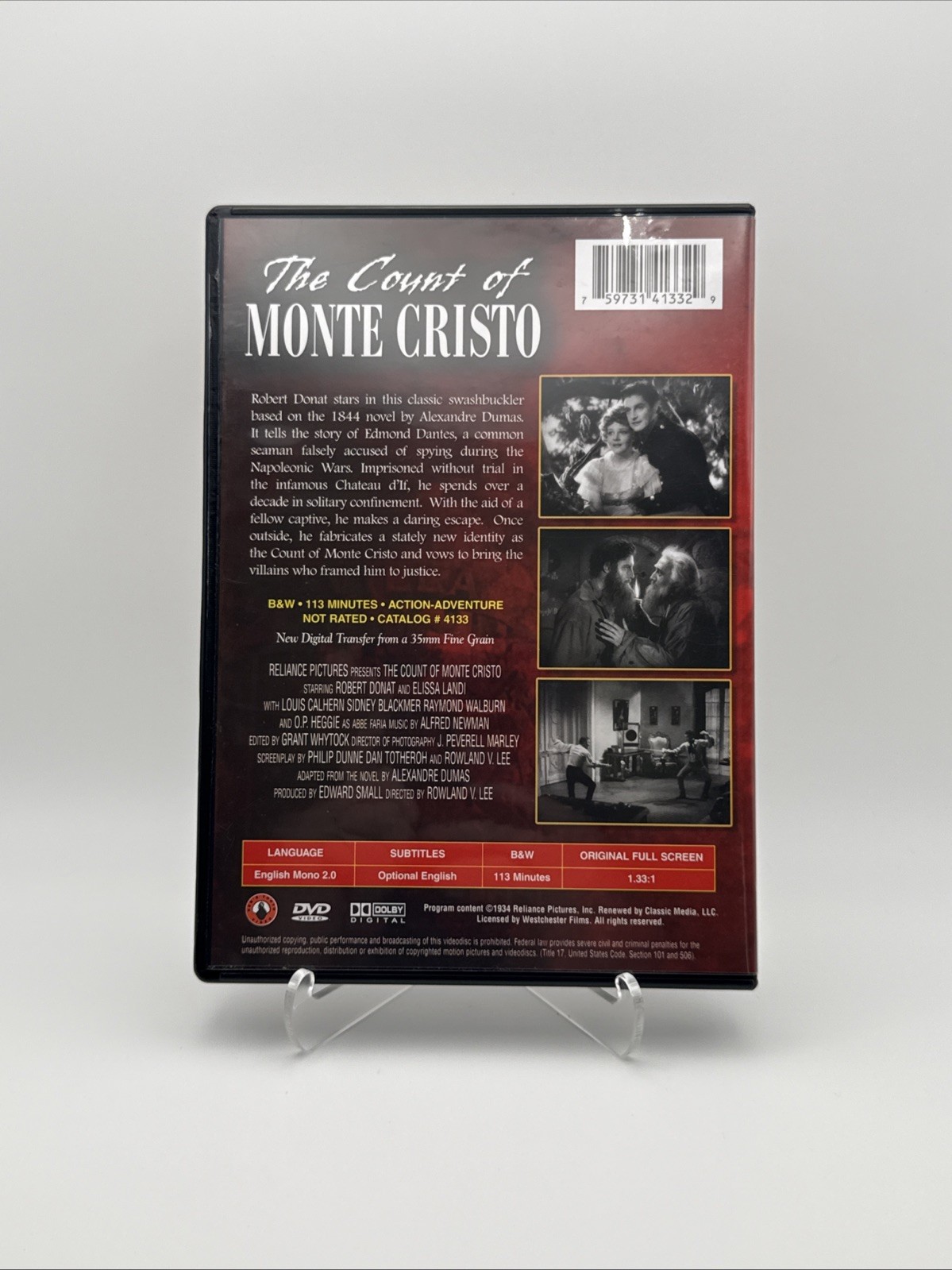 The Count of Monte Cristo (DVD, 1934) | RARE | FREE SHIPPING
