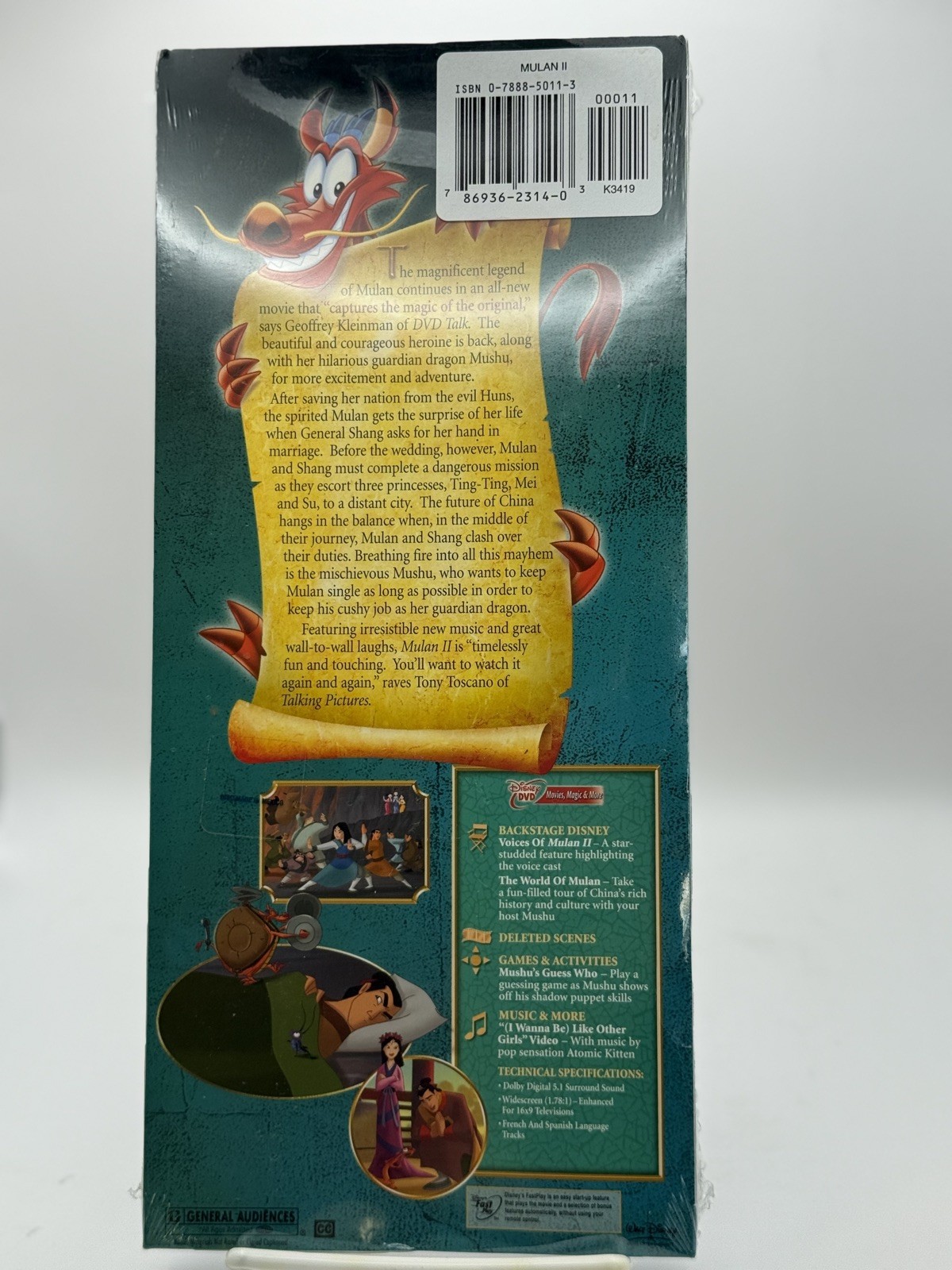 MULAN 2 DVD SLIPCOVER BOOK DISNEY BRAND NEW FACTORY SEALED BOOK INCLUDED