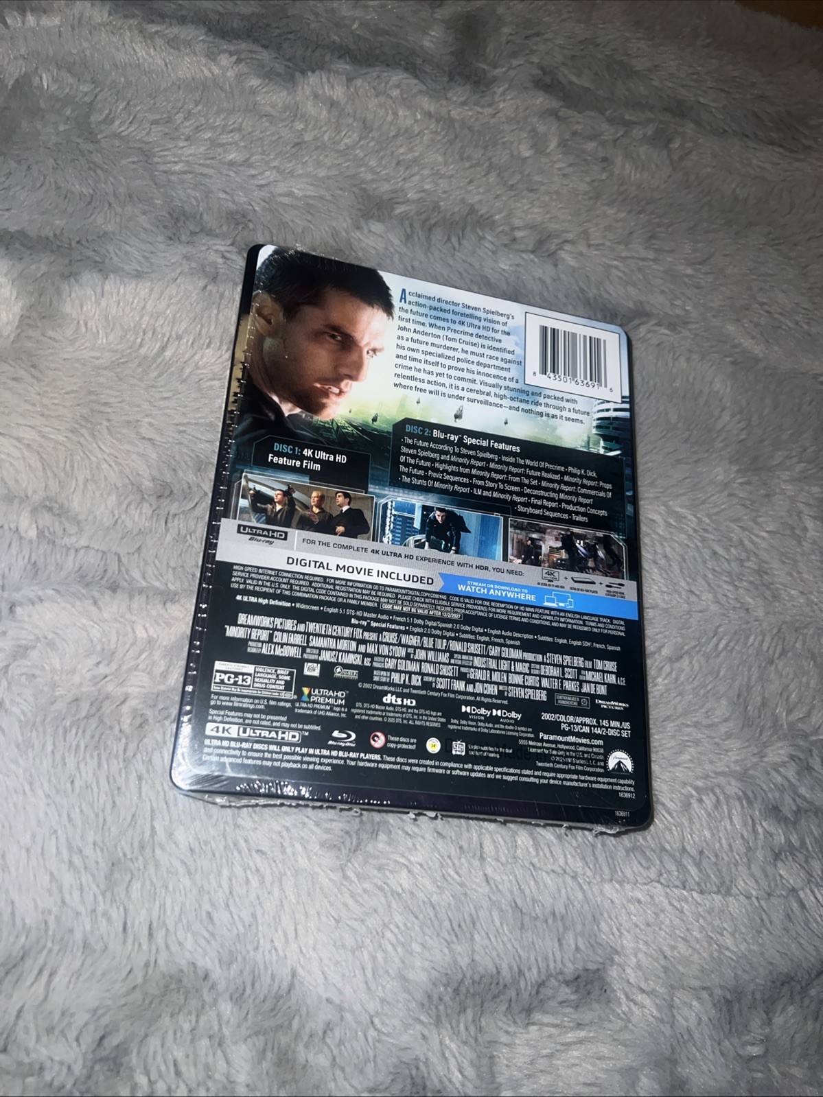 MINORITY REPORT Steelbook 4K UHD + Blu-Ray + Digital Tom Cruise – HELPS STRAYS