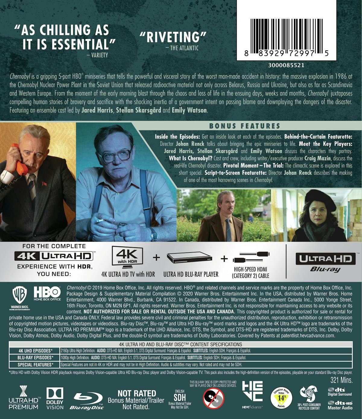 Chernobyl 4K UHD Blu-ray Stellan Skarsgård NEW