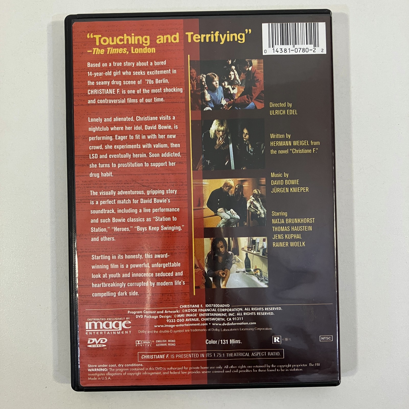 Christiane F. A True Story 2001 DVD David Bowie English German Image Ent