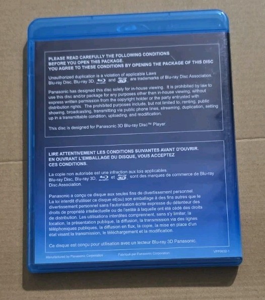 Rare Panasonic Blu-Ray 3D Full HD Promotional Demonstration Disc OOP