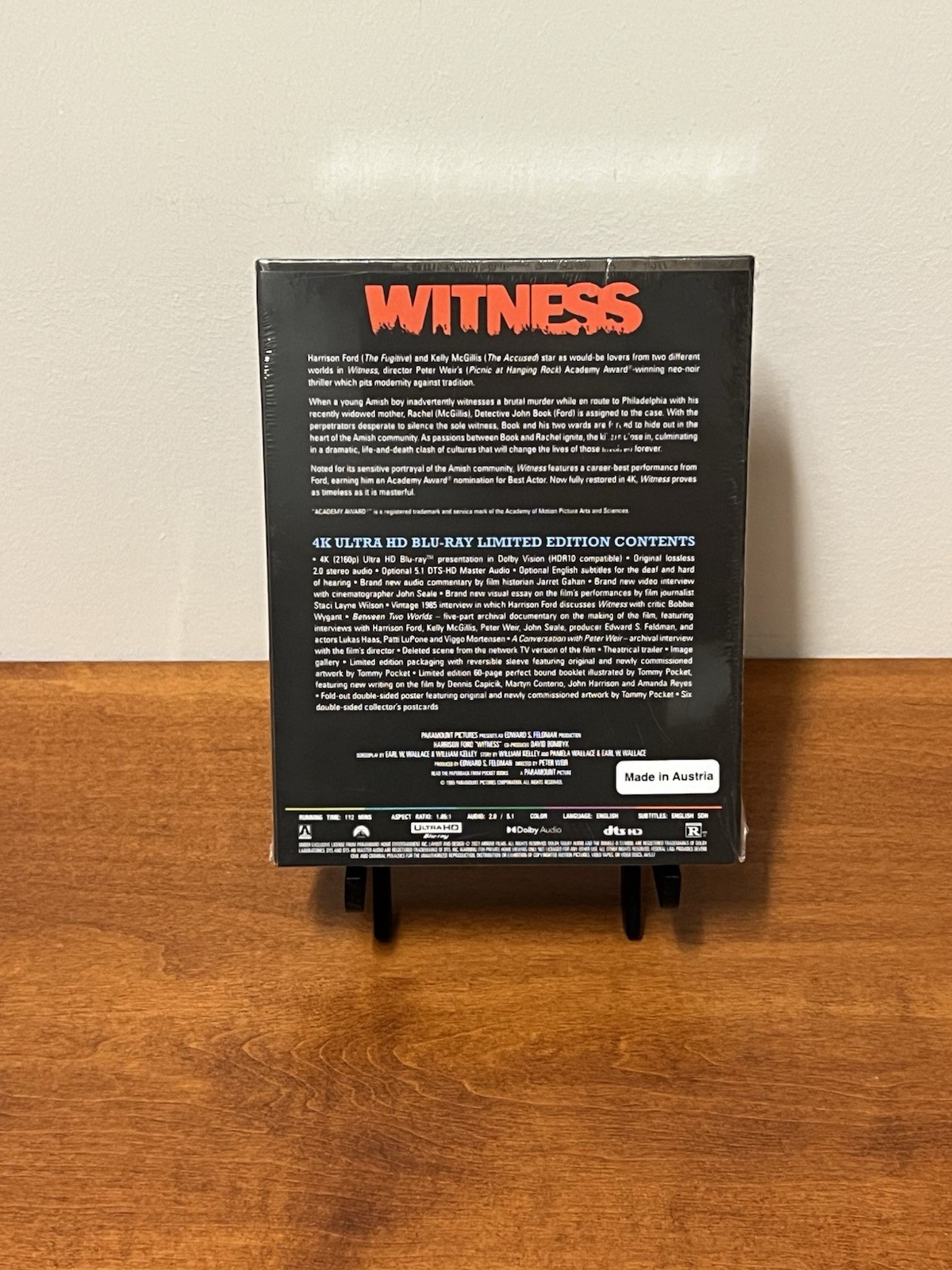 Witness (4K UHD – OOP Limited Edition – Arrow Video *See Desc.*)