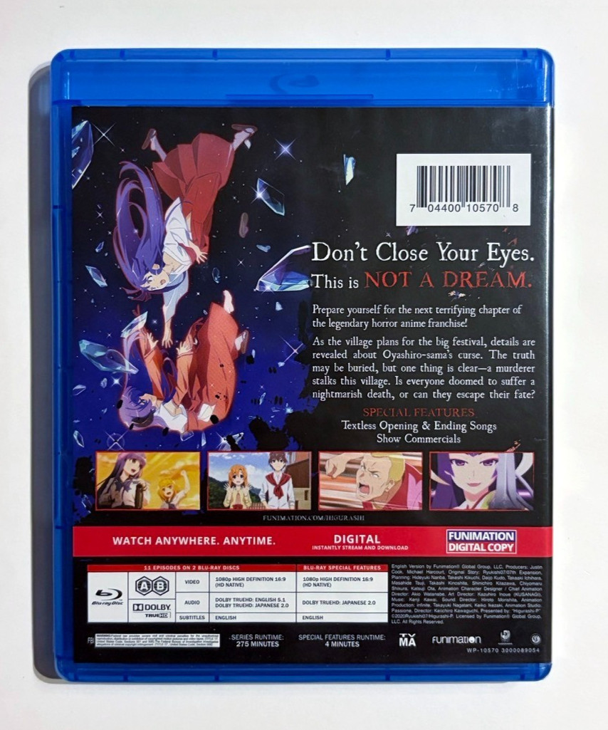 Higurashi When They Cry Gou Season 1 Part 2 RARE FUNimation Anime Blu-Ray Set