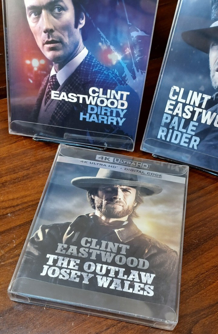 Dirty Harry / Pale Rider/ Outlaw Josey (4K)-SLIPCOVERS w/PROTECTIVE SLEEVES-NEW!