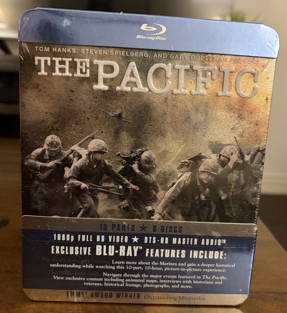 THE PACIFIC BLU-RAY 10 PARTS 6 DISCS STEEL Box w/ BOOK Tom Hanks Spielberg NEW