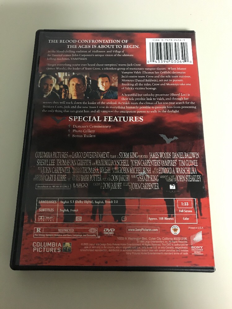 Vampires (DVD, 1999, Closed Caption Subtitled English and French)