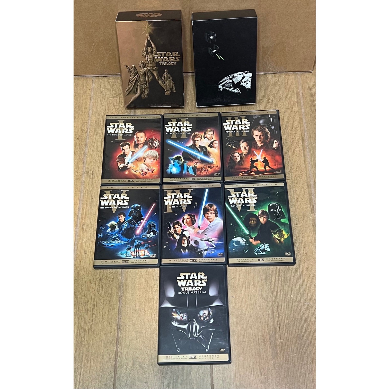 Star Wars DVD Collection Prequel and Original Trilogy Rare Gold Box Set with 1-3