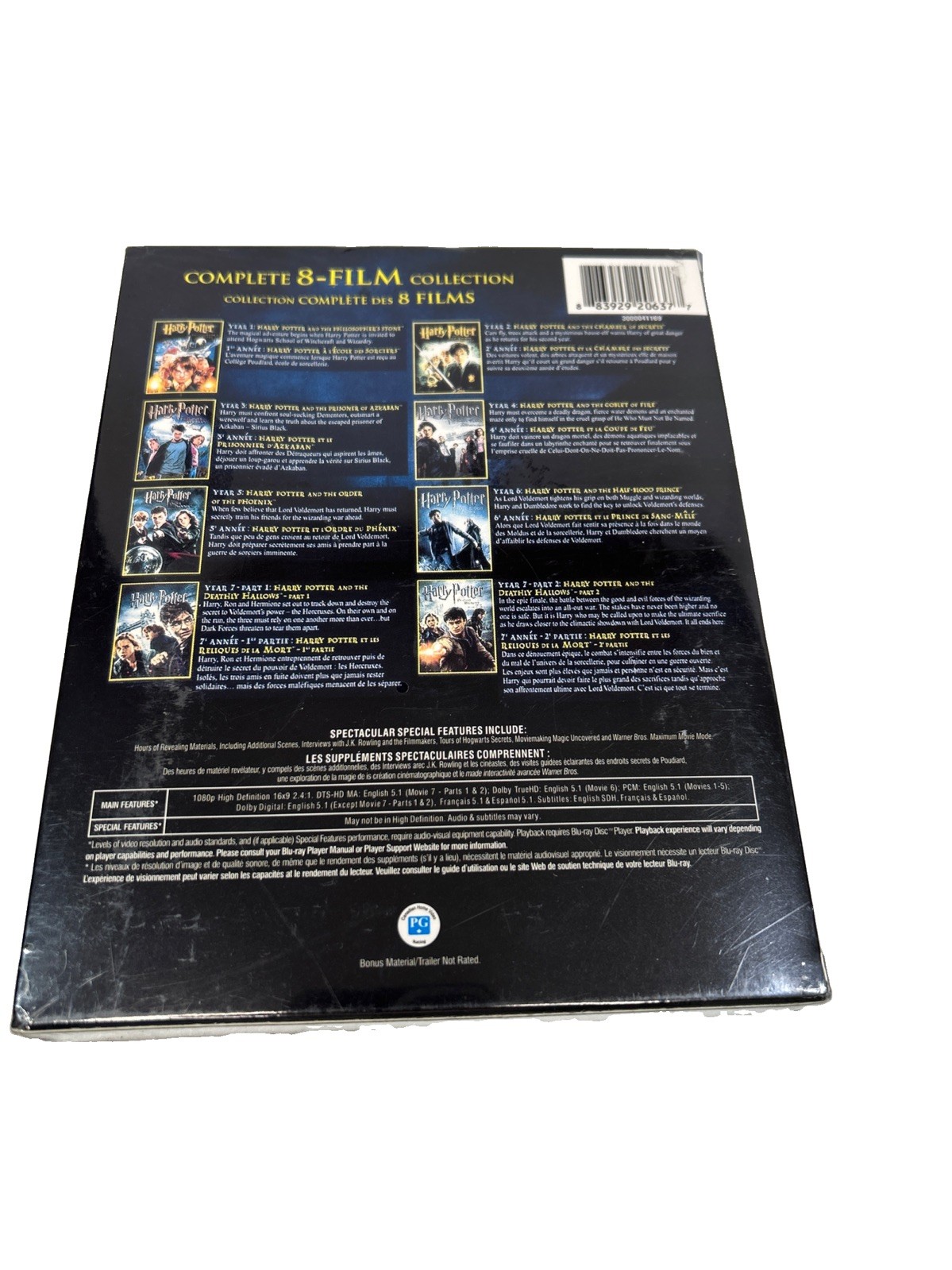 Harry Potter 8 Film Collection (Blu-ray Disc, 2011, 8-Disc Boxed Set New/Sealed!